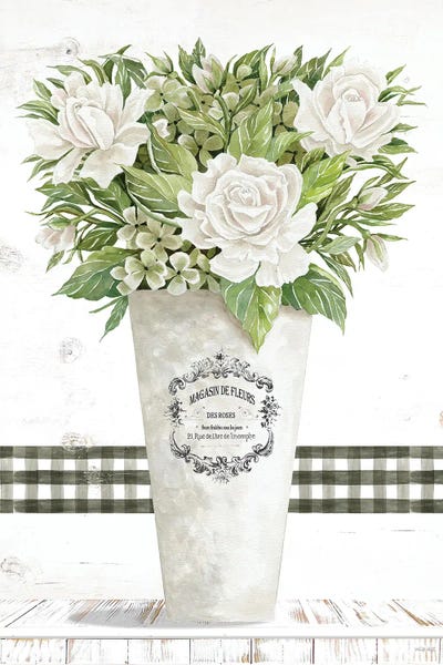 Gingham: White Roses by Cindy Jacobs