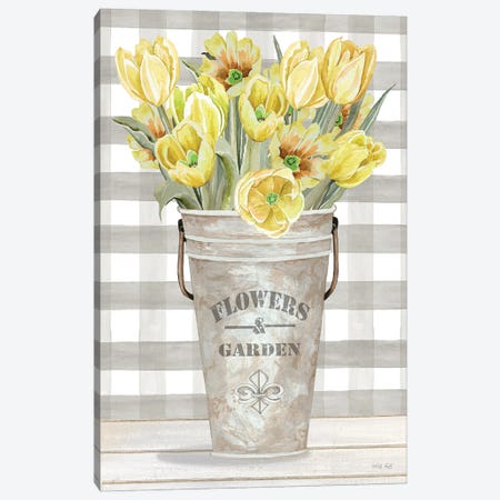 Yellow Tulips I Canvas Print #CJA638} by Cindy Jacobs Canvas Artwork