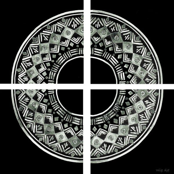 Black & White Patterns: 4 Patch Medallion by Cindy Jacobs