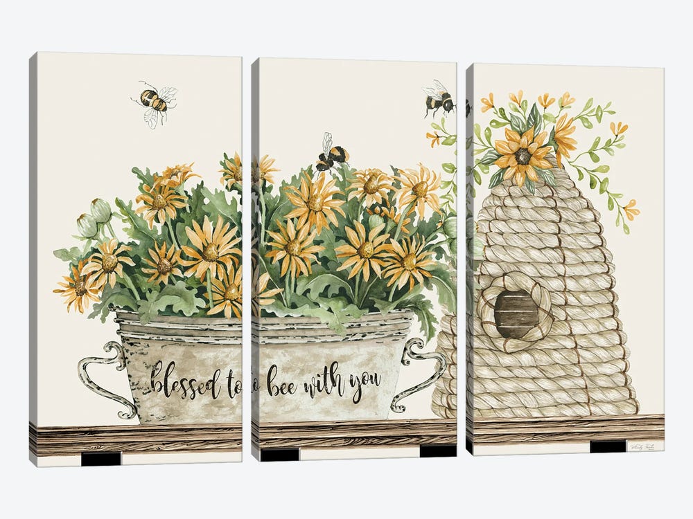 Blessed To Be With You Bee Hive by Cindy Jacobs 3-piece Canvas Art