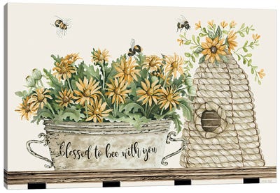 Blessed To Be With You Bee Hive Canvas Art Print - Bee Art