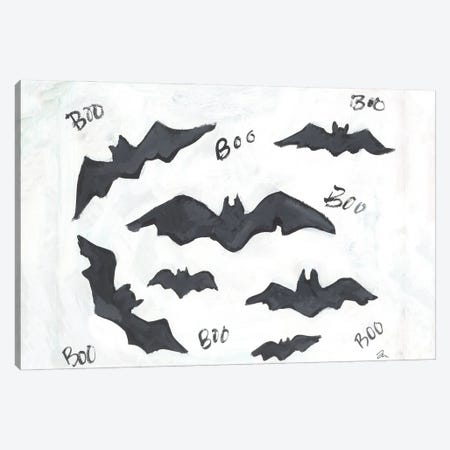 Boo Bats Canvas Print #CJA651} by Jessica Mingo Canvas Wall Art