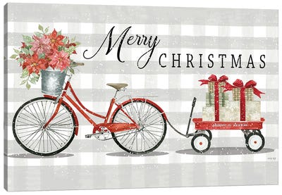 Christmas Delivery II Canvas Art Print - Gingham
