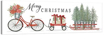 Christmas Delivery Trio Canvas Art Print - Bicycle Art