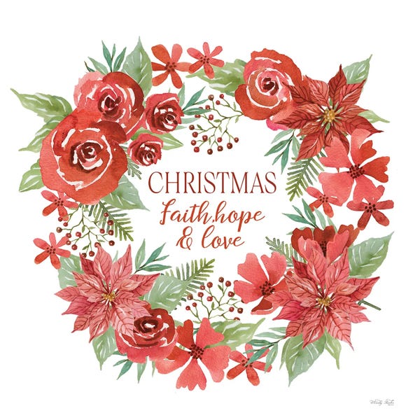 Poinsettias: Christmas Faith, Hope & Love Wreath by Cindy Jacobs