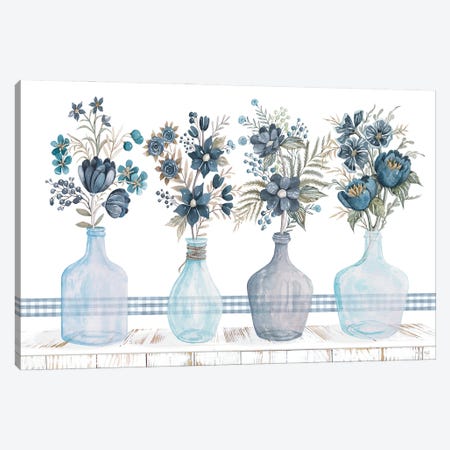 Feeling Blue Florals Canvas Print #CJA659} by Cindy Jacobs Canvas Art