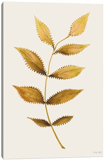 Golden Spotted Leaves Canvas Art Print - Cindy Jacobs
