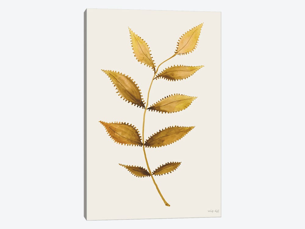Golden Spotted Leaves by Cindy Jacobs 1-piece Canvas Print
