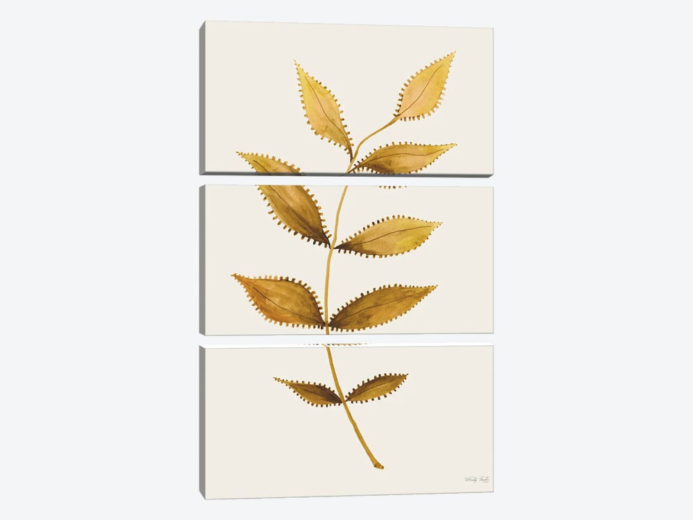 Golden Spotted Leaves by Cindy Jacobs 3-piece Art Print
