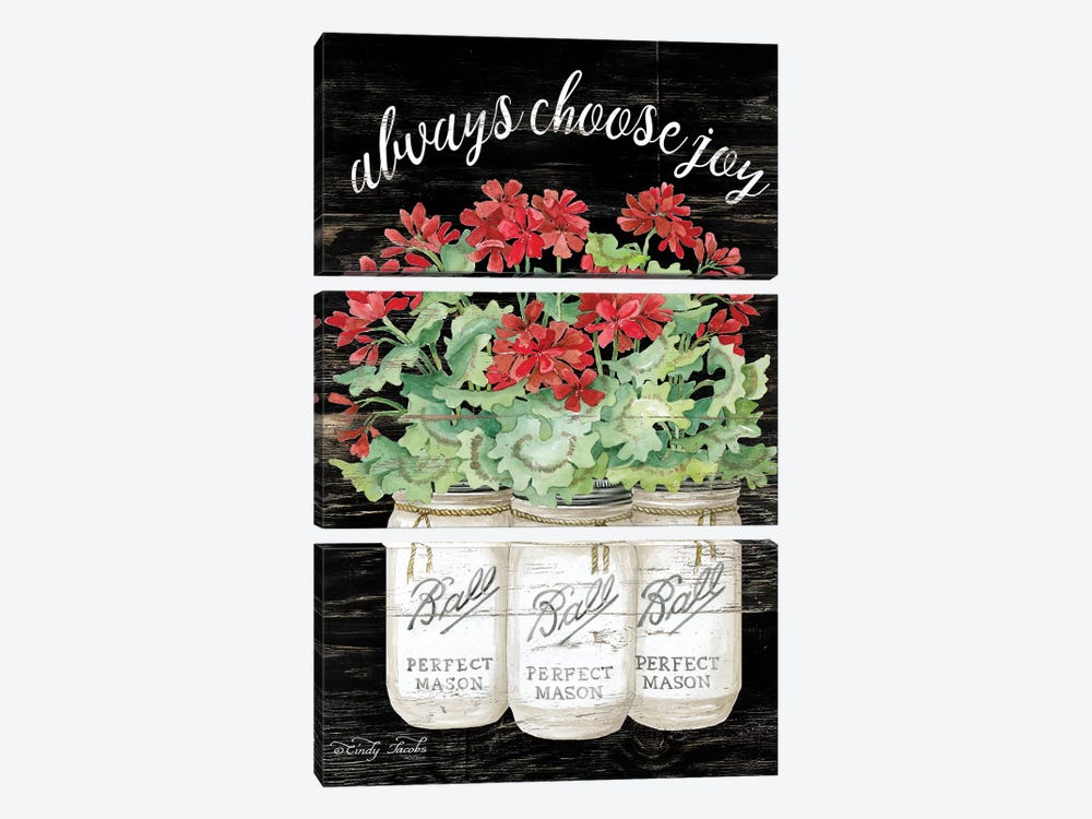 White Jars - Always Choose Joy by Cindy Jacobs 3-piece Art Print