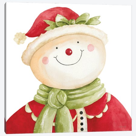 Holiday Snowman Canvas Print #CJA670} by Cindy Jacobs Canvas Art