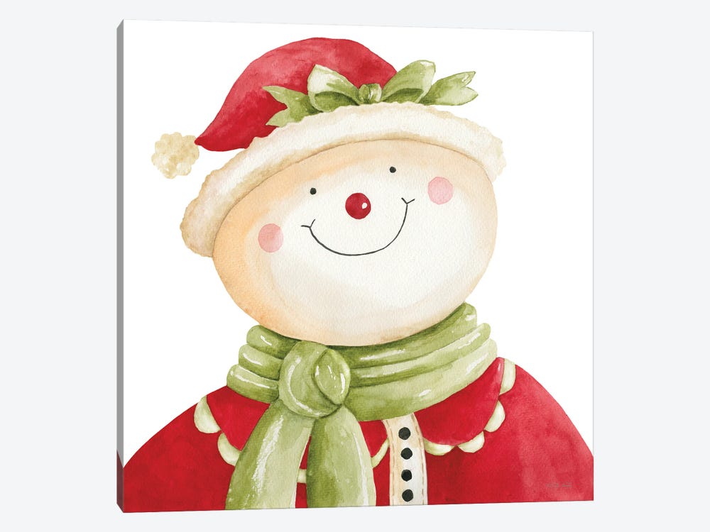 Holiday Snowman by Cindy Jacobs 1-piece Canvas Print