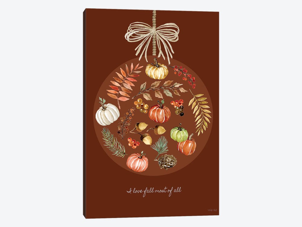 I Love Fall Ornament by Cindy Jacobs 1-piece Canvas Wall Art