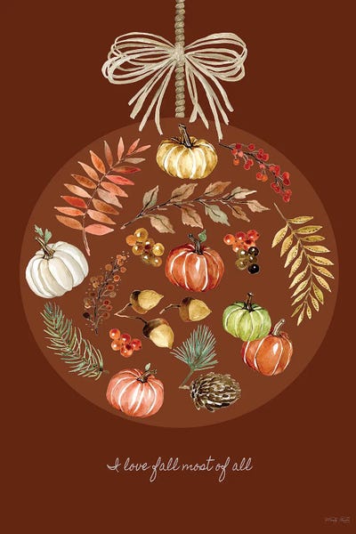 Pumpkins: I Love Fall Ornament by Cindy Jacobs