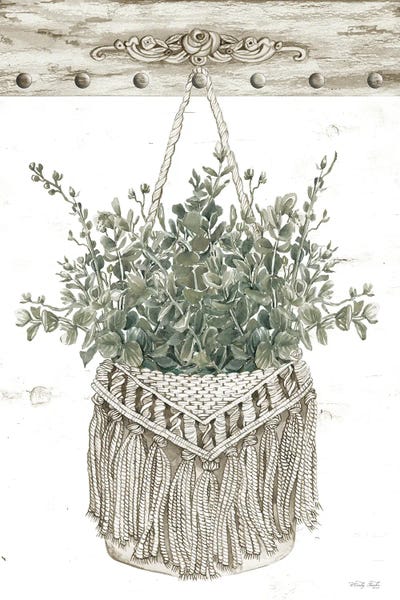 Bags & Purses: Macrame Purse With Greenery I by Cindy Jacobs