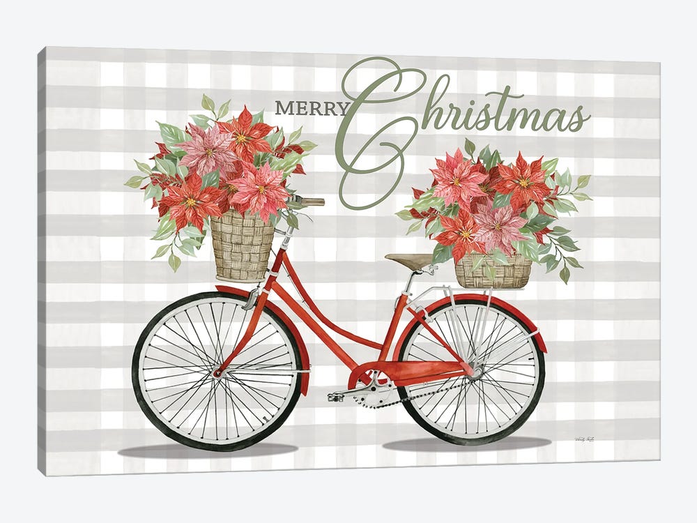 Merry Christmas Bicycle I by Cindy Jacobs 1-piece Canvas Art Print
