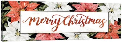 Merry Christmas Poinsettias Canvas Art Print - Cindy Jacobs