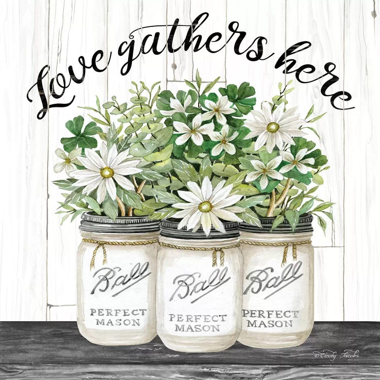 White Jars - Love Gathers Here by Cindy Jacobs canvas print