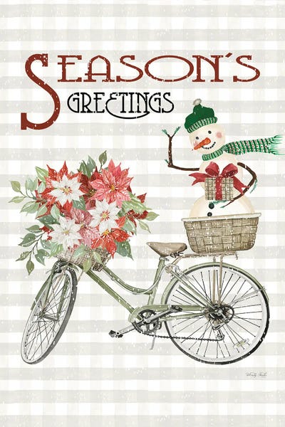 Gingham: Season's Greetings Bicycle by Cindy Jacobs