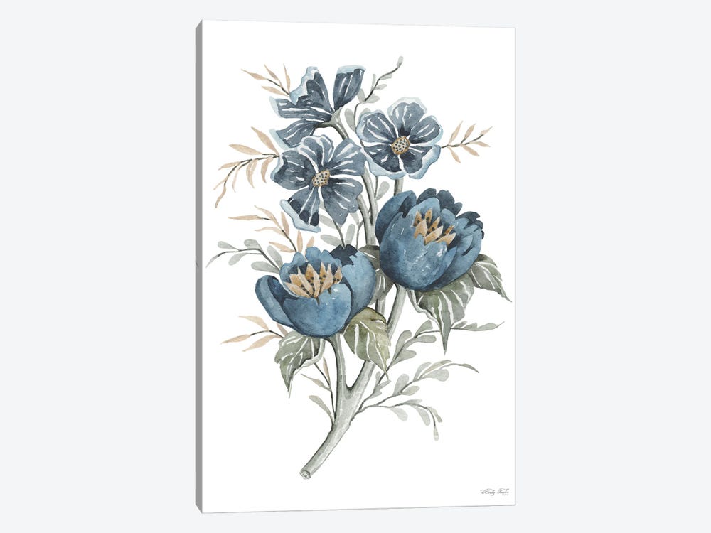 Blue Botanical Peonies by Cindy Jacobs 1-piece Canvas Art