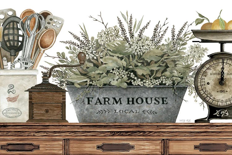 Farm House Kitchen by Cindy Jacobs wall art