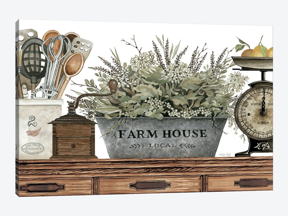 Farm House Kitchen by Cindy Jacobs 1-piece Canvas Artwork