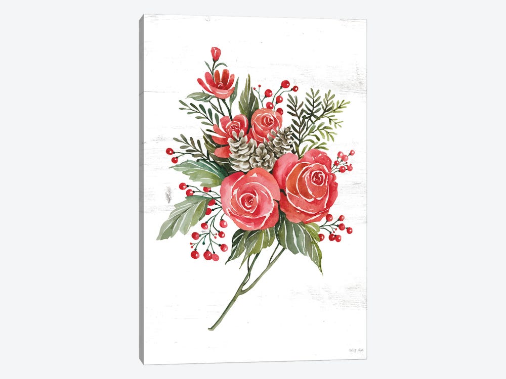 Rose Christmas Botanical by Cindy Jacobs 1-piece Canvas Artwork