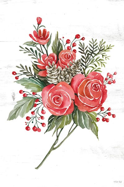Fine Art Print: Rose Christmas Botanical by Cindy Jacobs