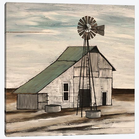 Barn On Barren Land Canvas Print #CJA702} by Cindy Jacobs Canvas Artwork