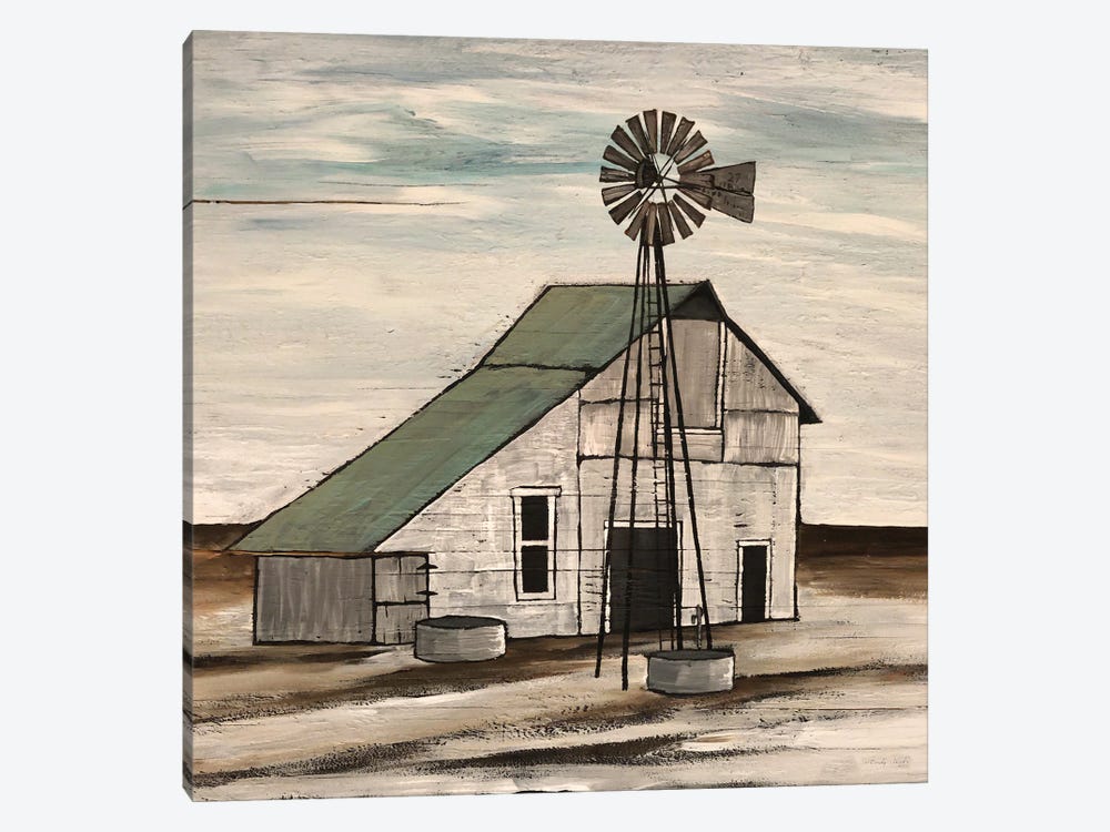 Barn On Barren Land by Cindy Jacobs 1-piece Canvas Art Print