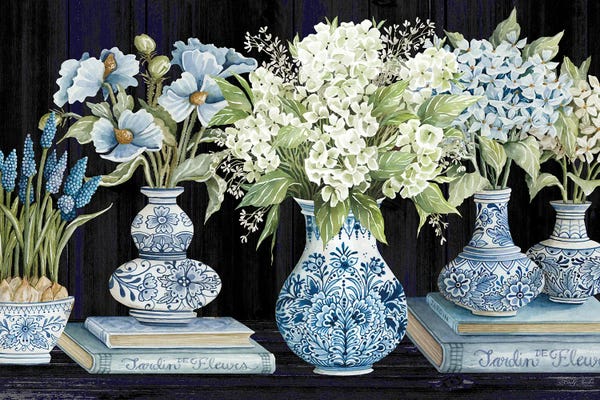 European Décor: Delft Blue Floral IV by Cindy Jacobs