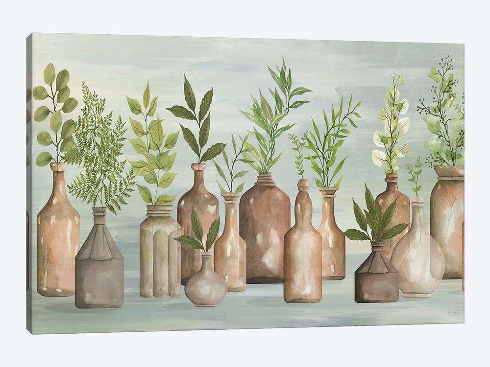 Greenery In Bottles III by Cindy Jacobs 1-piece Canvas Art