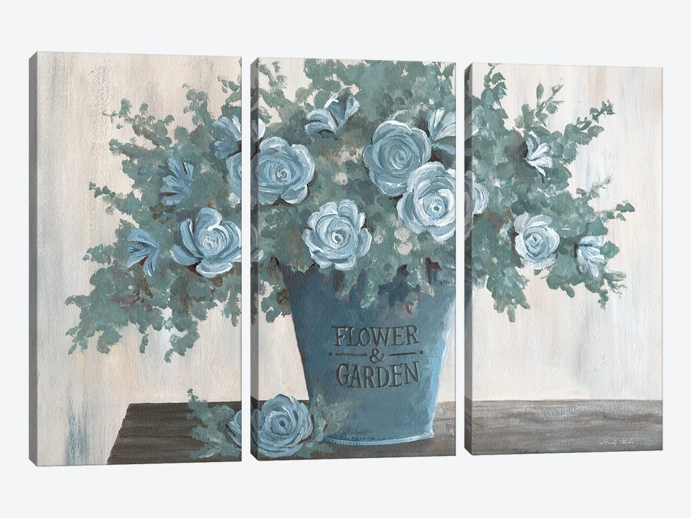 Steel Blue Floral II by Cindy Jacobs 3-piece Canvas Art