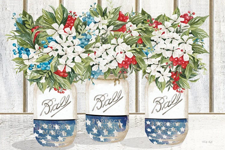 Red, White And Blue Blooms