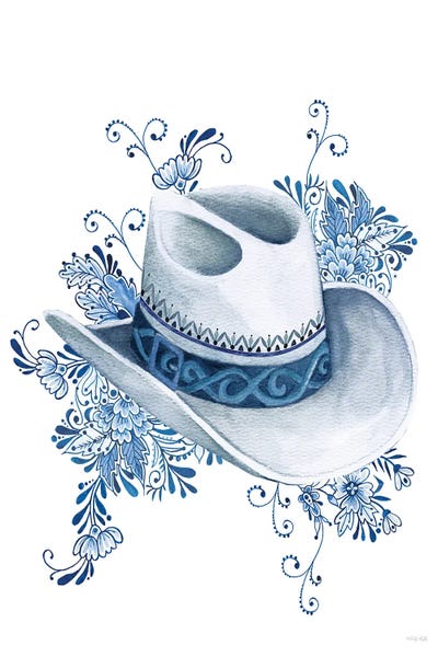 Indigo Bloom Cowboy Hat