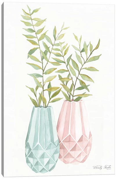 Pastel Geometric Vase I   Canvas Art Print - Cindy Jacobs
