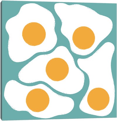 Eggs (Blue) Canvas Art Print - Carmen Jabier