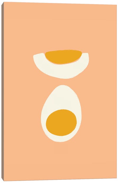 Half-Boiled Canvas Art Print - Egg Art