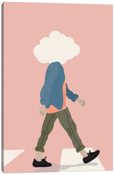 Head In The Clouds Canvas Art Print - Sneaker Art