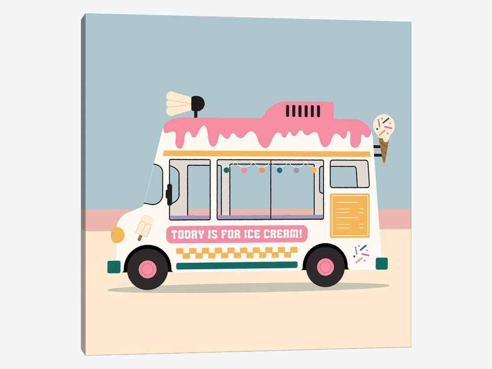Ice Cream Truck by Carmen Jabier 1-piece Canvas Art