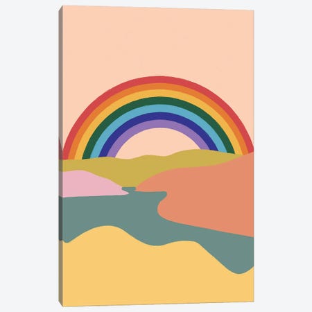 Rainbow Sky Canvas Print #CJB68} by Carmen Jabier Art Print