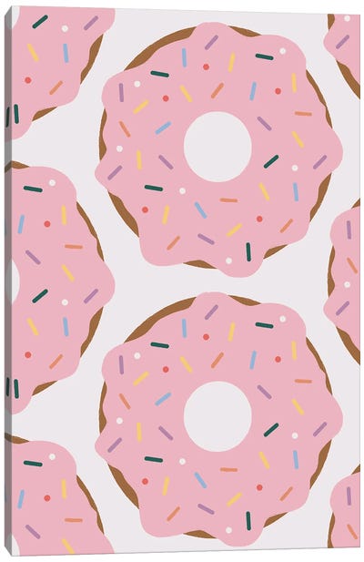 Sprinkled Canvas Art Print - Donut Art
