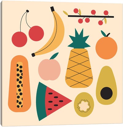 Summer Fruits Canvas Art Print - Pineapple Art