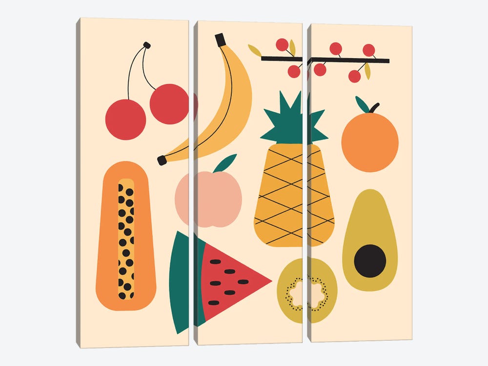 Summer Fruits by Carmen Jabier 3-piece Canvas Art