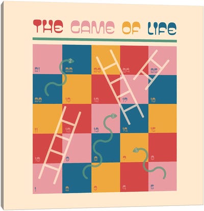 Up And Down Canvas Art Print - Cards & Board Games