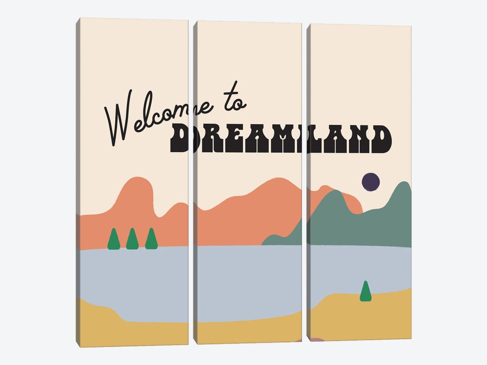 Welcome To Dreamland by Carmen Jabier 3-piece Canvas Art Print