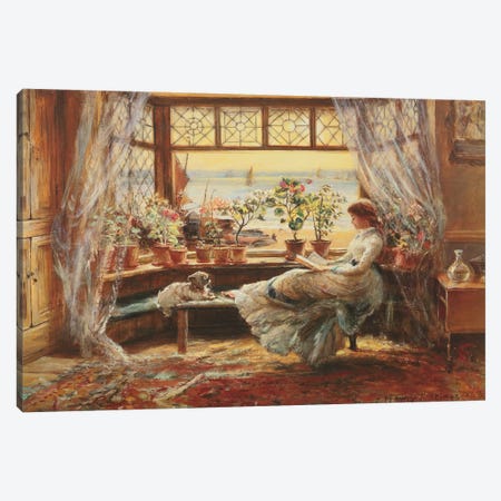 Reading By The Window, Hasti Canvas Print #CJL1} by Charles James Lewis Canvas Print