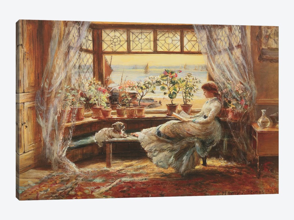 Reading By The Window, Hasti by Charles James Lewis 1-piece Canvas Artwork