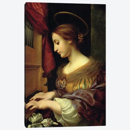 St. Cecilia Playing The Organ, 1671 Canvas Print #CJL2} by Carlo Dolci Canvas Print