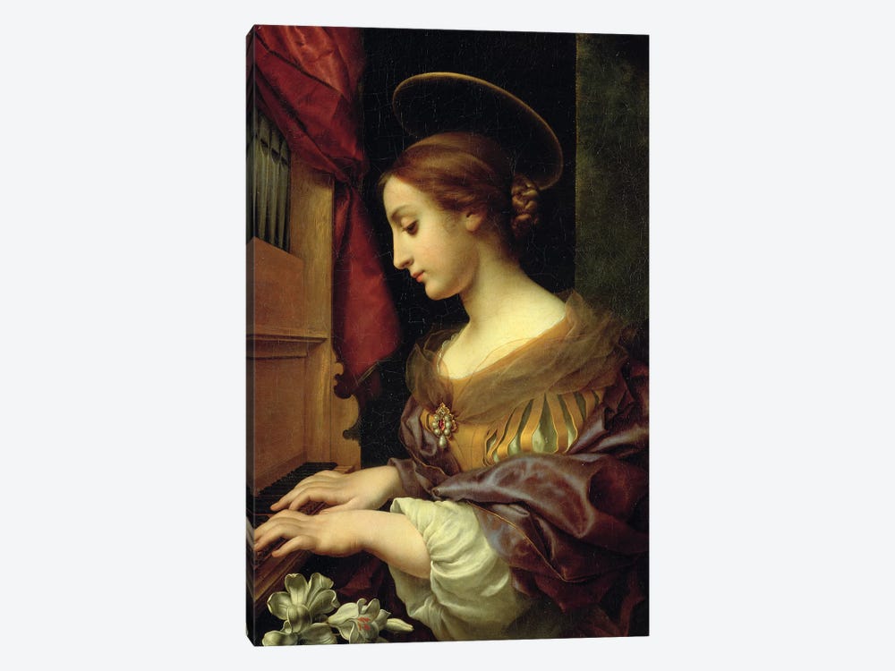 St. Cecilia Playing The Organ, 1671 by Carlo Dolci 1-piece Canvas Art Print